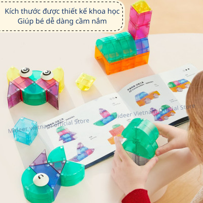 Đồ chơi xếp hình nam châm ánh sáng hình khối - Mideer Creative Magnetic Building Blocks - Dành cho bé từ 3 tuổi