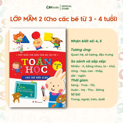 Combo 6 cuốn: Phát triển tiềm năng toán học cho trẻ - Toán  học cho trẻ mẫu giáo - Lớp chồi, Lớp lá, Lớp mầm (Tái bản 2021)- 2HBooks