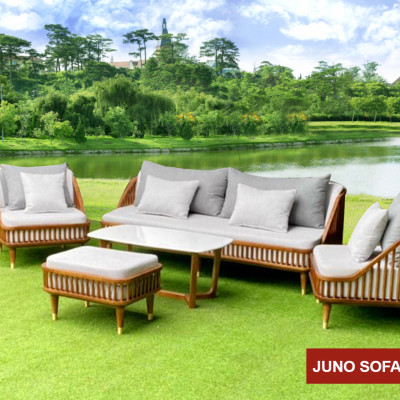 Bộ sofa Cao Cấp Bắc Âu Juno Sofa. băng 1m8, 2 đơn, đôn và bàn