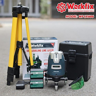 Máy Cân Bằng Laser 5 Tia Xanh Workfix WF-LS686 - Đế Bi NSK - 2 Pin 4800mAh - Đèn Led Siêu Sáng - Bảo Hành Chính Hãg 6 Tháng