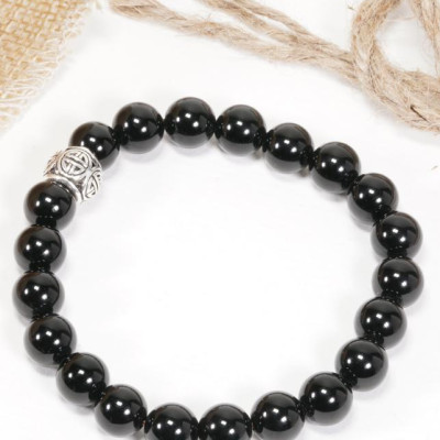 Vòng Đá thiên thạch Phối Charm Bạc (8mm) Ngọc Quý Gemstones