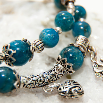 Vòng tay đá phong thủy  AZURITE MALACHITE #VT001#BlackMount