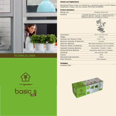 Chậu KIT Trồng Rau Tự Động Tưới Và Tự Dưỡng tại nhà Basic M (Size lớn) nhập khẩu Bồ Đào Nha dành cho người bận rộn
