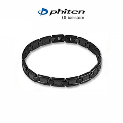 Vòng tay Phiten titanium IP black Aqua titanium (20.5cm) XJE34900