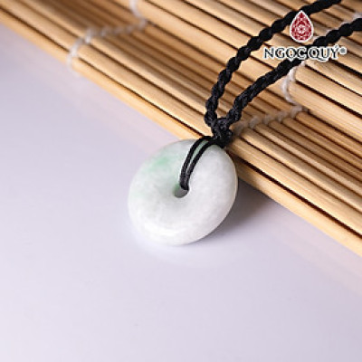 Mặt dây chuyền đồng điếu đá cẩm thạch phỉ thúy 22mm mệnh hỏa , mộc - Ngọc Quý Gemstones