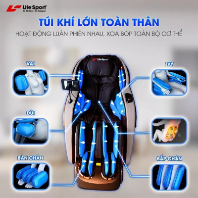 Ghế Massage Toàn Thân Lifesport LS-650,Ghế Massage Đem Đến Những Phút Giây Thư Giãn Đỉnh Cao Tại Nhà