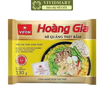 VIFON - Mì Hoàng Gia hương vị Mì quảng thịt bằm (có thịt thật), Vifon Mì quảng Hoàng Gia Vifon (130g/gói)
