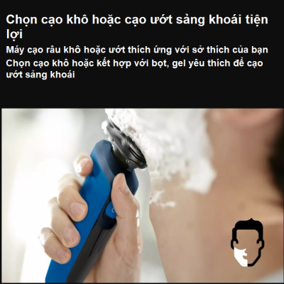 Máy cạo râu khô và ướt, thương hiệu cao cấp Philips Hà Lan S5466- hàng chính hãng