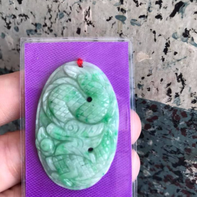 MẶT DÂY CHUYỀN PHONG THỦY MẶT LỚN Ạ ĐÁ CẨM THẠCH TỰ NHIÊN  CAO 41MM NGANG 27MM DẦY 5MM