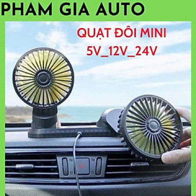 QuạtMáiy Đôi Gắn Taplo Ô To 12V/24V – Gió Mạnh, Xoay 360, Nhỏ Gọn Cao Cấp , máy hàn