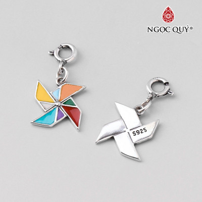 Charm bạc treo hình chong chóng nhiều màu - Ngọc Quý Gemstones