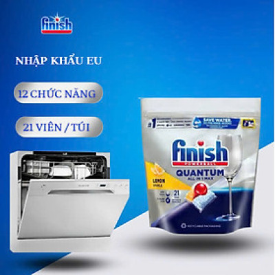 Viên rửa bát Finish quantum Ultimate 100 Viên nhập khẩu Anh chuyên dùng cho máy rửa bát chén (dòng cao cấp)