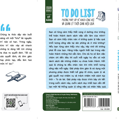 Sách - To Do List PHƯƠNG PHÁP LẬP KẾ HOẠCH CÔNG VIỆC VÀ QUẢN LÝ THỜI GIAN HIỆU QUẢ