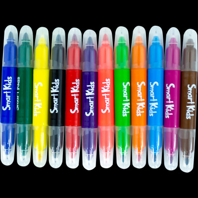 BÚT LÔNG MÀU 2 ĐẦU RỬA ĐƯỢC - SMART KIDS WM06 (12 màu/hộp) 