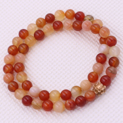 [Mệnh Hỏa, Thổ] Vòng Chuỗi Niệm Phật Đá Mã Não Cam 12 Ly 54 Hạt Charm Hoa Sen Inox, Vòng Chuỗi Phật Giáo, Chuỗi Niệm Phật Hạt To - Phong Thủy 868