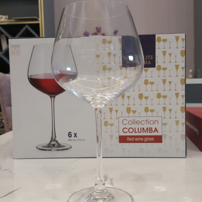Bộ 6 Ly Rượu Vang Đỏ Crystalite Bohemia Columba 640ml