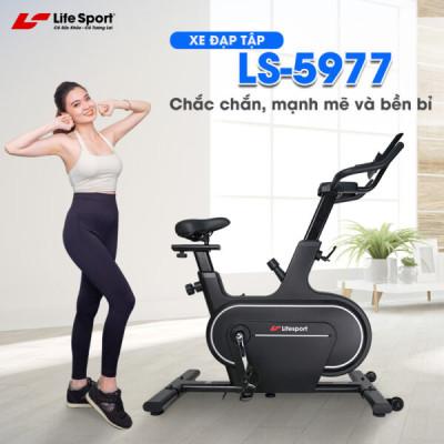 Xe Đạp Tập Lifesport LS-5977, Xe Đạp Tập Khung Sườn Chắc Chắn, Kháng Lực Đa Cấp Độ, Mà Hình Hiển Thị Chi Tiết Thông Số