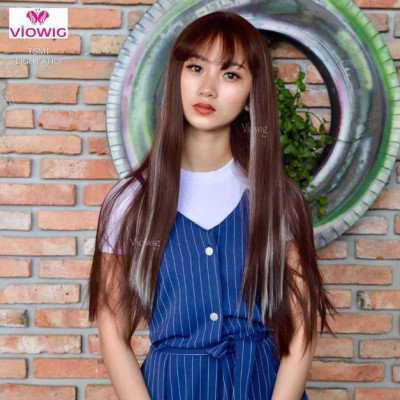 Tóc nguyên đầu line bạch kim- tặng lưới chùm tóc- hình thật