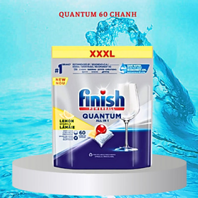 Viên rửa bát Finish Quantum 60 viên hương táo chanh - 14 chức năng