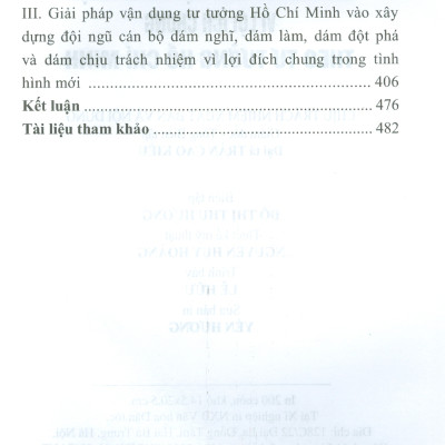 Xây Dựng Đội Ngũ Cán Bộ Dám Nghĩ, Dám Làm Và Dám Chịu Trách Nhiệm Vì Lợi Ích Chung Theo Tư Tưởng Hồ Chí Minh
