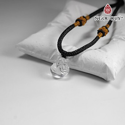 Mặt dây chuyền hô ly đá thạch anh trắng 13x15mm mệnh thủy kim - Ngọc Quý Gemstones