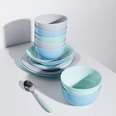 Bộ 4 bát tô thủy tinh Luminarc Diwali 14.5cm màu xanh dương/màu ghi P0731*4/P2017*4 | Hàng chính hãng