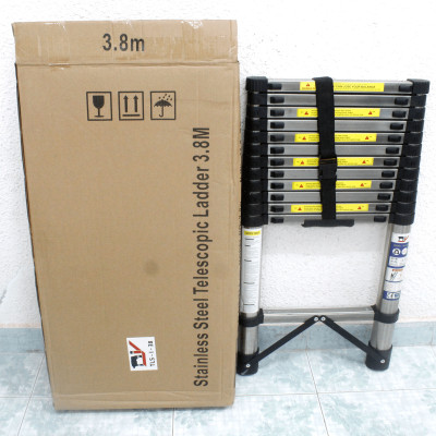 Thang rút đơn inox DIY TLS-I-38 chiều cao sử dụng tối đa 3.8m, tải trọng 150kg