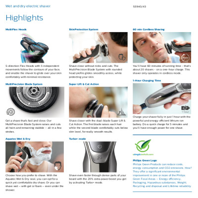 Máy cạo râu khô và ướt cao cấp Philips Norelco S5940/88 - HÀNG NHẬP KHẨU