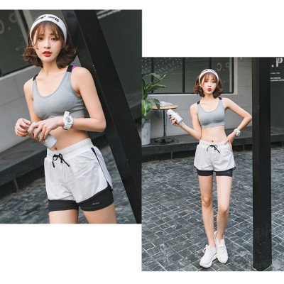 set quần áo thể thao tập gym yoga nữ ngẵn ( áo thun + quần đùi + áo bra nữ ) set 3 chi tiết