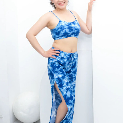 Bộ Đồ Thể Thao Nữ LMcation - Áo bikini Elisa & Quần dài đa năng Dani - Màu xanh dương