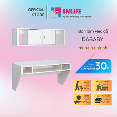 Bàn làm việc gỗ công nghiệp liền kệ để sách SMLIFE Dababy