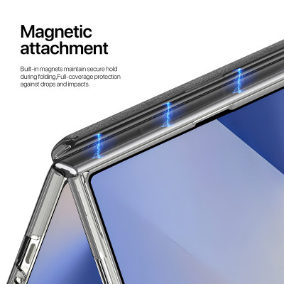 Bao da dành cho Samsung Galaxy Z Fold 7 Dux Ducis STEX Series PU Leather Foldable có chân đế_ Hàng chính hãng