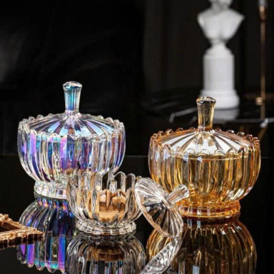 [KoSuyTu] TẾT - Thố Mứt Thủy Tinh Có Nắp Đậy Sang Trọng - Size lớn KT 16x16x16 CM