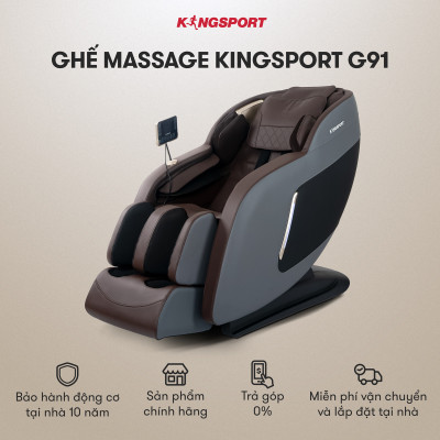 Ghế massage KINGSPORT G91 cao cấp con lăn 3D với 15 bài tập, chế độ quét cơ thể thông minh, túi khí massage chân cao