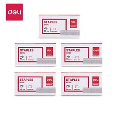 Dập ghim mini kèm hộp kim Deli 0452 / Bấm kim nhỏ số 10 tờ/lần Deli E0452