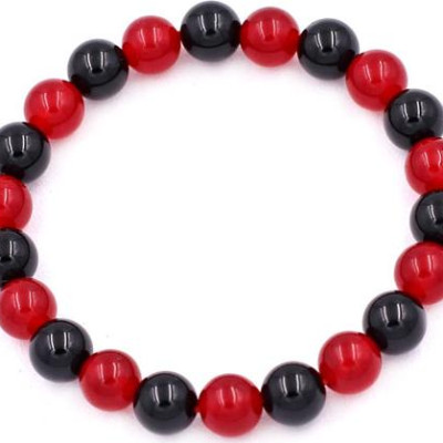 Vòng tay Thạch Anh Đỏ mix Thạch Anh Đen 8 ly 22 hạt - Chuỗi đeo tay phong thủy - Chuỗi đeo tay size nhỏ