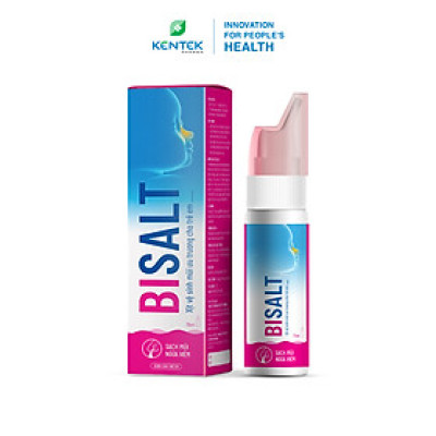 Xịt vệ sinh mũi ưu trương, dưỡng xoang dành cho trẻ em BISALT NANO BẠC | Kentek Pharma | Chai 75ml