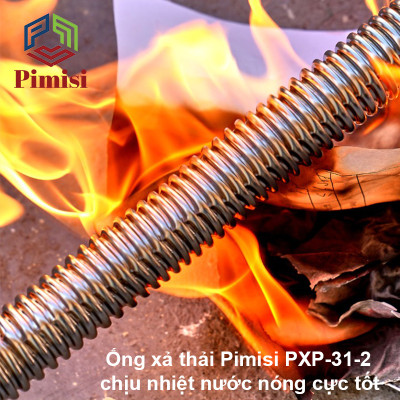 Xi Phông Chậu Rửa Bát 2 Hố Pimisi PXP-31-2 Inox Cao Cấp Kiểu Chun Uốn - Bẻ Cong, cho Bồn Rửa Chén 2 Hộc Đôi | Chính Hãng