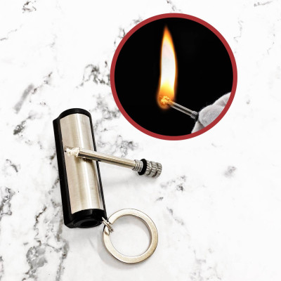 Hột quẹt bật lửa móc khóa diêm xăng sinh tồn hình Trụ Tròn - xài xăng