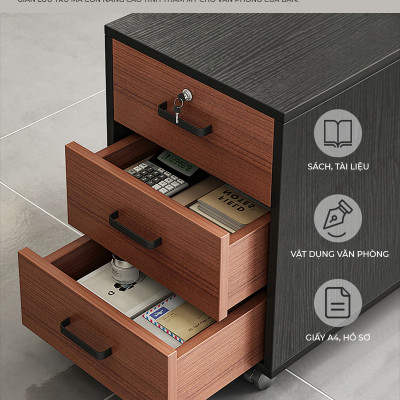 Bàn làm việc kết hợp tủ để đồ chất liệu gỗ mdf phủ melamin chống xước thương hiệu IGA - GM191