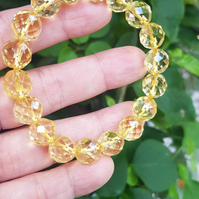 ️️Vòng tay phong thủy nữ đá thạch anh Vàng giác tự nhiên size vòng 10mm vòng màu vàng đẹp hợp nữ mệnh kim thổ thuỷ ạ