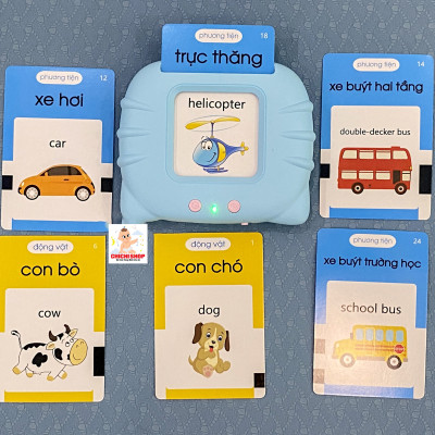 Đồ Chơi Máy Đọc Thẻ  Flashcard Song Ngữ Anh Việt 255 Thẻ 510 Từ Vựng Giáo Dục Sớm Cho Bé