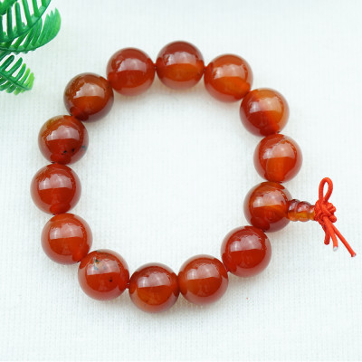 Vòng tay mã não hồ lô đỏ tự nhiên 14 mm