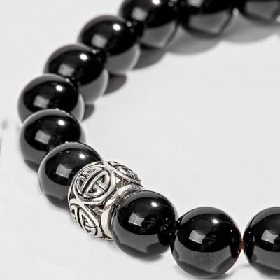 Vòng Đá thiên thạch Phối Charm Bạc (8mm) Ngọc Quý Gemstones