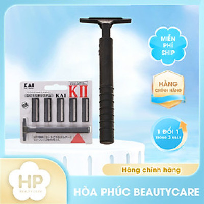 Dao Cạo Râu 2 Lưỡi Kép Thân Nhựa Kai 003309 (Set 1 Thân 5 Lưỡi Dao)