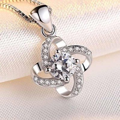 Bộ dây chuyền liền mặt trang sức bạc Ý S925 Bạc Xinh - Cỏ bốn lá may mắn PP1598
