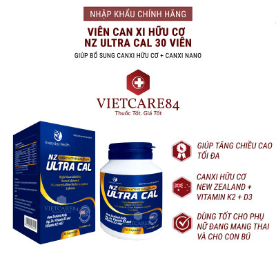 Bộ Sản Phẩm Tăng Chiều Cao Tuổi Dậy Thì: 2 Hộp Canxi Hữu Cơ Nano NZ Ultra Cal 30 Viên & Viên Đa Vitamin Tuổi Teen Go Multi Teen Everyday 60 Viên