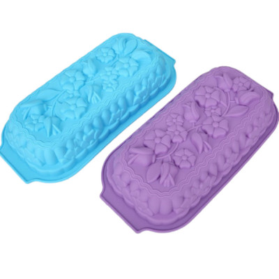Khuôn silicon làm đế bánh, rau câu, bánh mì hình chữ nhật các loại hoa - Loại 32 cm - Mã số 1127