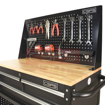 Tủ dụng cụ CSPS 91cm - 03 hộc kéo màu đen mờ kèm vách lưới