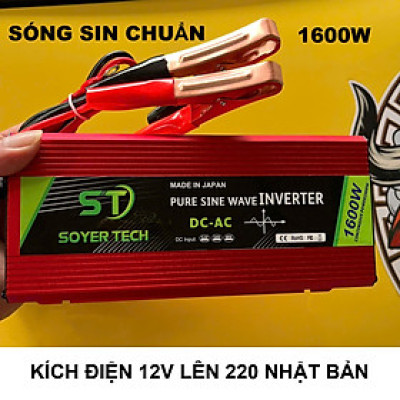 Kích Điện Inverter Cao Cấp Nhật Bản – 12V Lên 220V, Công Suất 1600W, An Toàn Tiết Kiệm